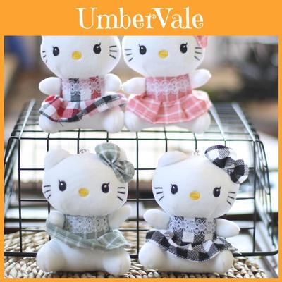 Cute Cartoon Cat Keychain Plush Pendant Soft Stuffed Toy With Adorable Outfit
