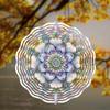 10 Inch Hanging Spinning Wind Chime with Dreamy Mandala Pattern 360 Degree Hook Art Decor for Garden Lawn Courtyard Summer Spring Elegant Gift