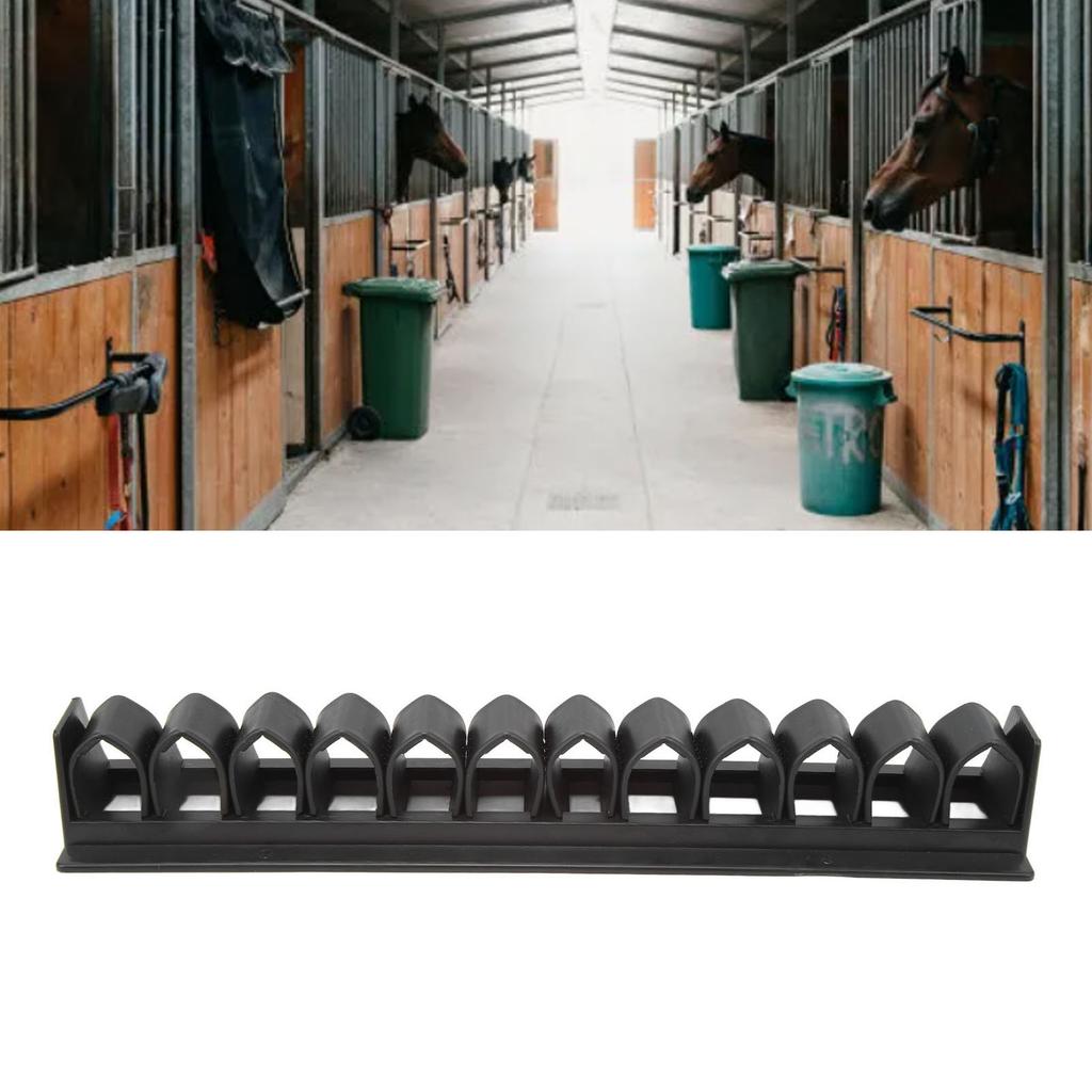 Horse Whip Crop Holder Plastic Horse Whip Rack Wall Mounted for Horse Stables Black