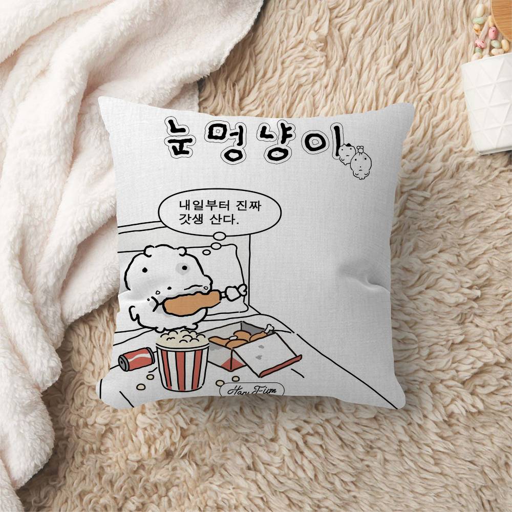 N-Neujeok Pillow Covers Cartoon Sofa Decorative Home Double-sided Printing Short Plush Cute Cushion Cover