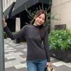 Women’s Slim Fit Brushed Fleece Lined Stand Collar T-Shirt with Long Sleeves for Spring, Autumn, and Winter.