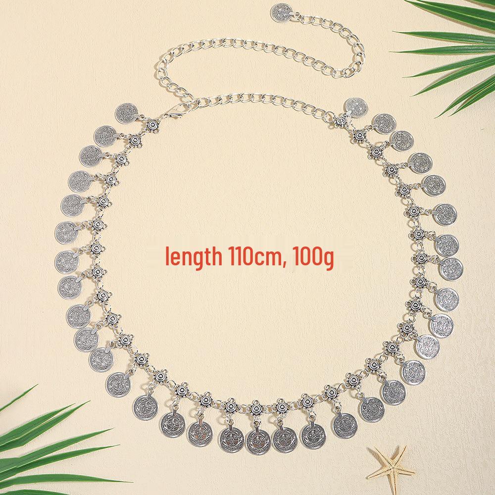 Damen Ethno-Stil Schmetterling Taillenkette: Modischer Metallgürtel für Rock oder Kleid