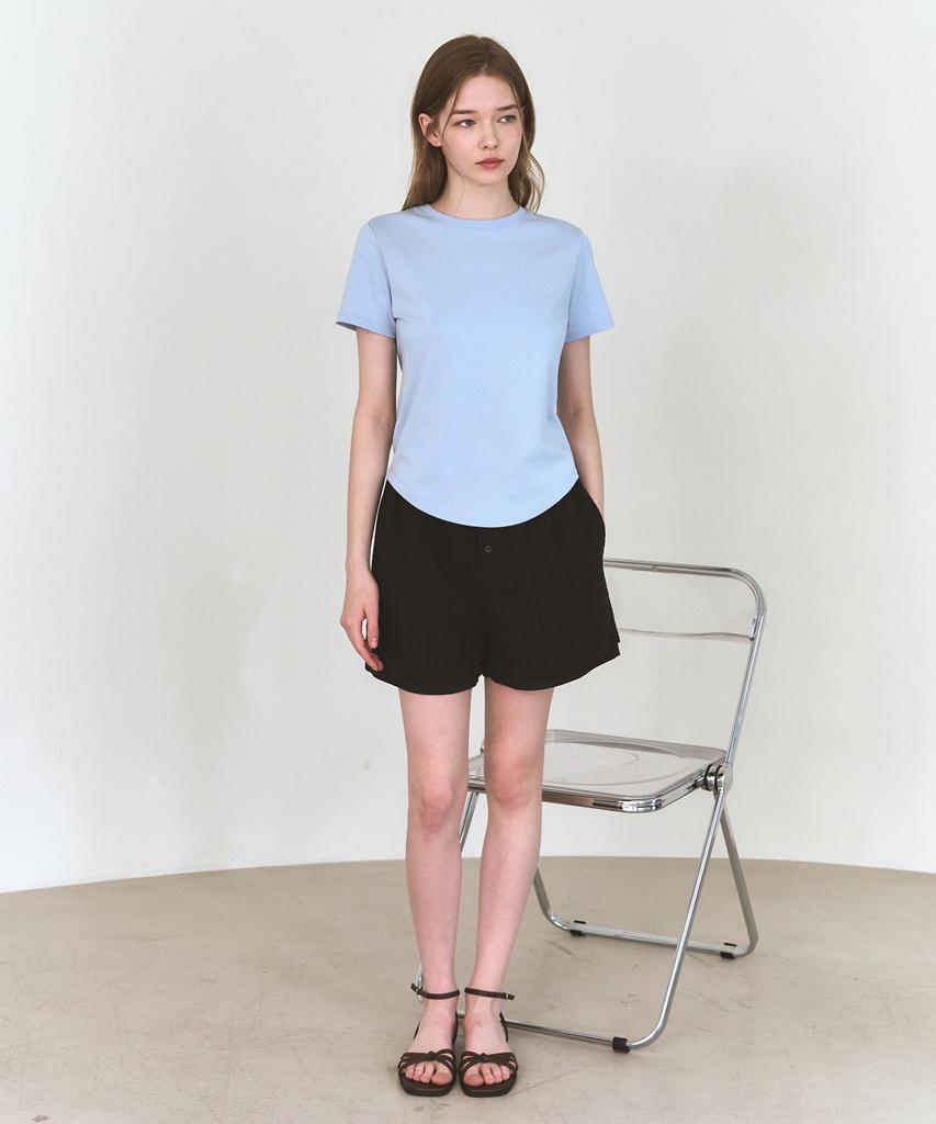 Deuloupisumeon Supima Silket Slim Short Sleeve T-Shirt [Sky Blue]