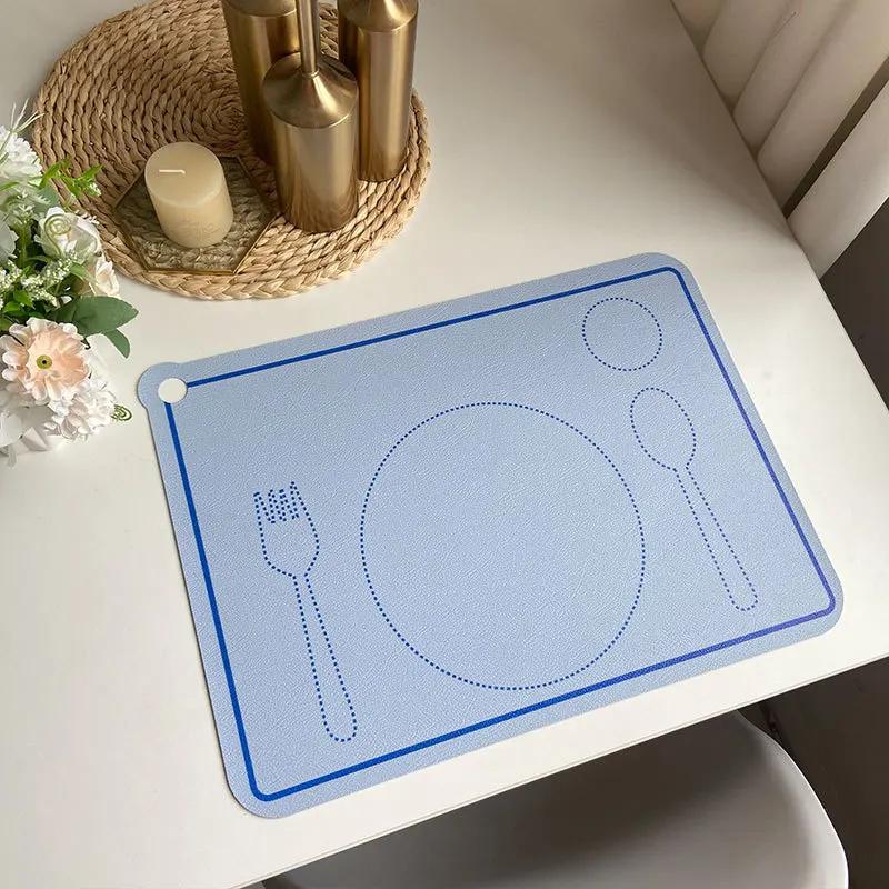 Kids Cartoon Printed Cute PVC Leather Placemats Waterproof Heat-Resistant Cartoon Table Mats Children's Lunch School Desks