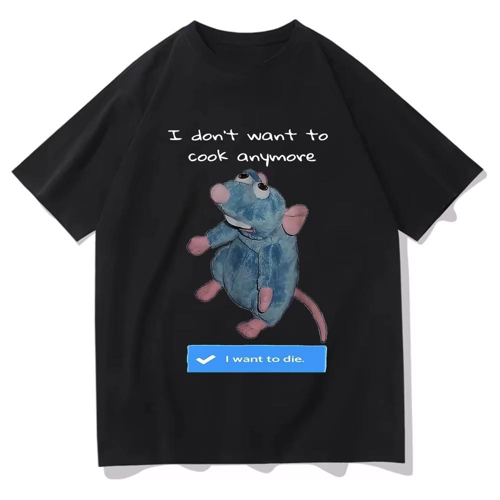 Cute funny animal T-shirt funny rat T-shirt men's women's Harajuku hip hop short-sleeved top summer Autumn and winter innerwear