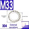 304 Stainless Steel External & Internal Tooth Lock Washer, Anti-Slip, Anti-Loosening, Size M6-M30