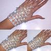 Luxury Crystal Hand Bracelet for Women Glitter Rhinestones Metal Chain for Women Fashion Elegant Hand Chain Wedding