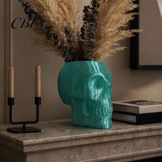 Vase Mural Gothique Cache-pot Crâne, Tête Squelette Suspendue Effrayante Support pour Lierre Pot de Fleurs pour Halloween Salon Chambre Décoration de Maison Pièce Maîtresse