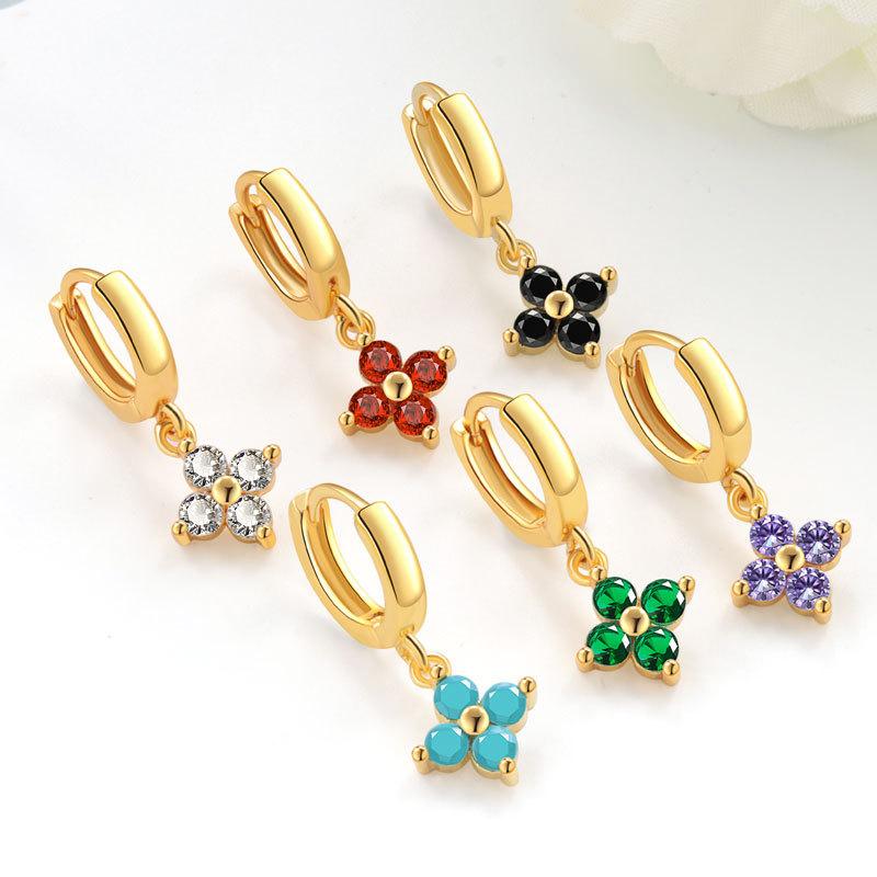 Trendy Geometric Floral Zircon Ear Cuffs Multi Cubic Zirconia Elegant Earrings For Women Fashion Jewelry
