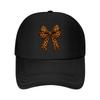 Retro Leopard Bow Print lDuckbill Cap  Adjustable Dad Hat with Breathable Back Lightweight Fabric  Mesh Baseball Cap
