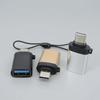 Fekete arany védhető USB 3.0 Type-C OTG Adapter Type C USB C dugasz-alj átalakító függő kötélgyűrűvel USBC csatlakozóhoz
