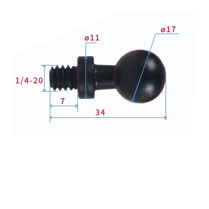 1/3Pcs For 13 12 Insta360 Action 5Pro Pocket 3 Holder Socket Arm Connector Phone Stand 17Mm Ball Head Adapter Mount 1/4" Screw