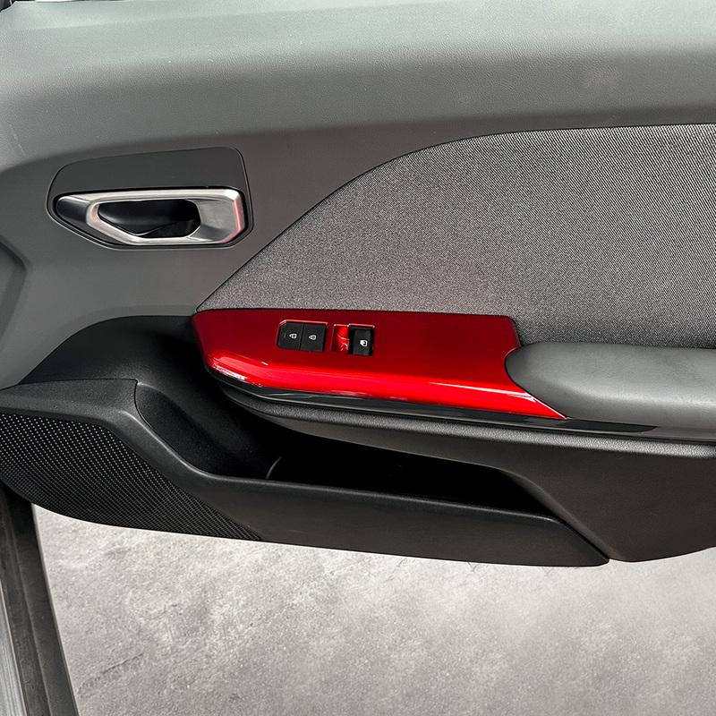 Red Car Window Glass Switch Button Panel Door Handle Armrest Trim Cover For Kia K4 2024 2025 2026 LHD