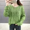 Summer Knit Top Long Sleeve Cropped Plain Pullover Women Jumper Knitwear Spring Summer Basic Outfit