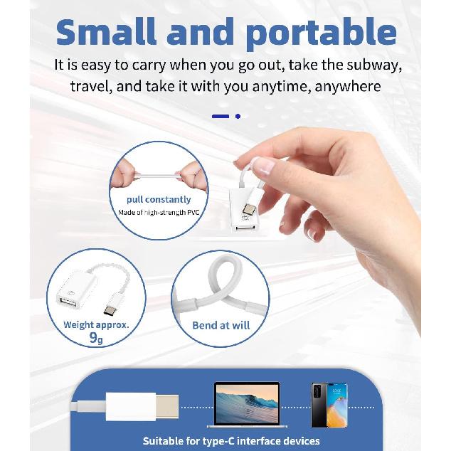 USB-C to USB A Adapter 3.0 OTG Cable Accessories Type Thunderbolt Port Mouse Hub for Galaxy S23 Ultra Note10 Plus S10 LG Pixel MacBook Apple IPhone15