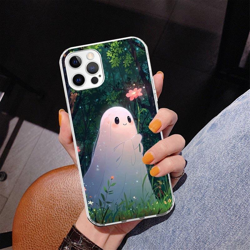 Cute Halloween Ghost Phnoe Case for Iphone 17 Air 16 16E 11 12 13 Mini 14 Plus 15 Pro Max 7 8 + SE 2020 Phone Cover Coque