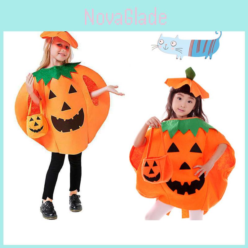 Soft And Comfortable Halloween Pumpkin Clothes With Shoes And Hat