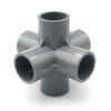 Raccordi per Tubi in PVC Grigio Solido Fai da Te Gomito Dritto Gomito a T Uguale Connettori Giunto in Plastica Tubo Accoppiatore Adattatore 3/4/5/6 Vie