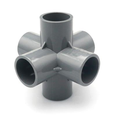 Raccordi per Tubi in PVC Grigio Solido Fai da Te Gomito Dritto Gomito a T Uguale Connettori Giunto in Plastica Tubo Accoppiatore Adattatore 3/4/5/6 Vie