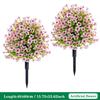 Violet Eucalyptus Garden Stake: Realistic Faux Flower Decoration with Ground Peg