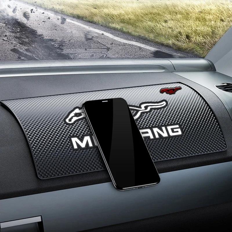 Car Sticker 2026 Hot For Ford New Car Ornament PVC Anti-Slip Mat Sticky Pad Dashboard Non Slip Mat For Ford Mustang GT500 GT350