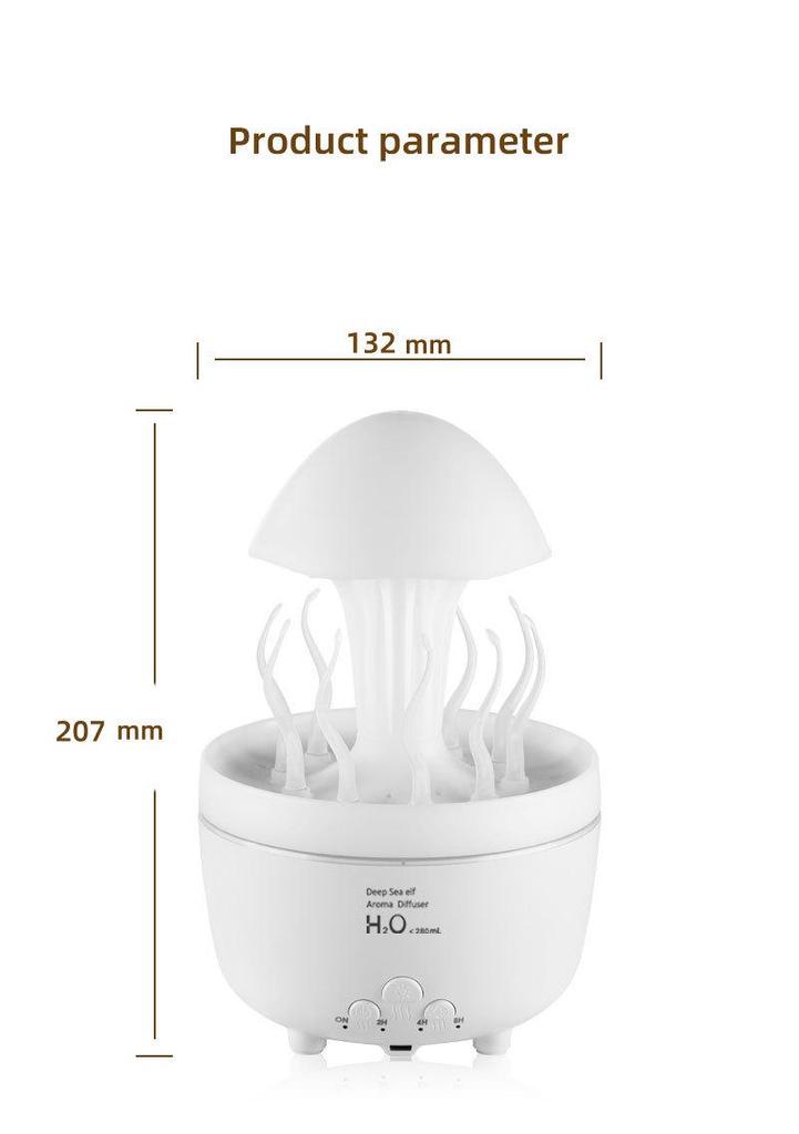 Remote-Controlled Rotating Jellyfish Light Humidifier & Essential Oil Diffuser with Seven-Color LED