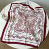 Elegant Women's Silk Scarf: Small, Imitation Silk, Spring & Autumn Neck Warmer, Japanese Style, Square Design.