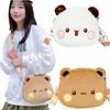 Cute Bear Crossbody Bag Kawaii Anime Bear Figure Bag Fashion Versatile Cartoon Plush Shoulder Bags For Women Girls