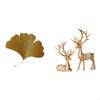 Wrought Iron Ginkgo Leaves Wall Decor European Reindeer Statues Collectable Craft Deer Lover