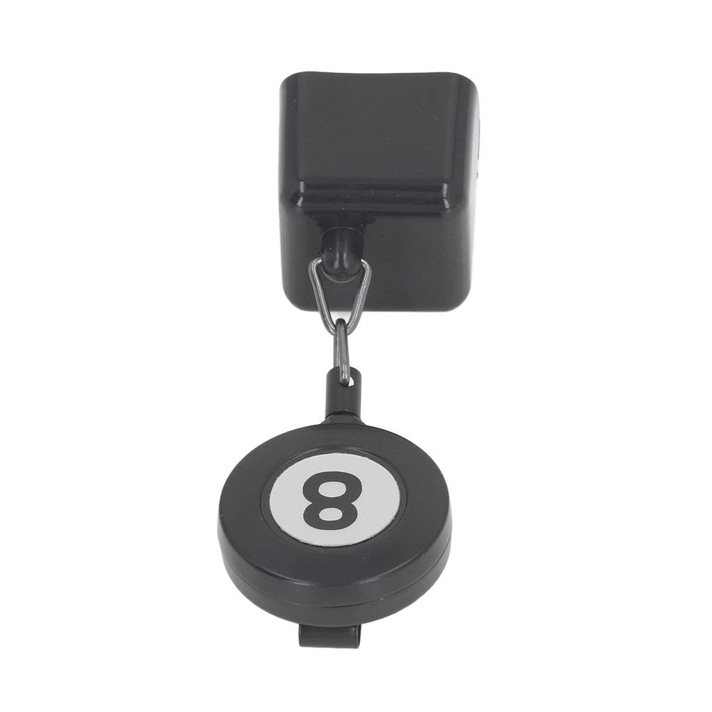 Retractable Octagonal 8 Ball Chalk Holder Billiard Pool Cue Chalk Box with Belt Clip Black