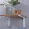 Homeme L-Shaped Shelf Brackets, Stainless Steel, 25-75kg Weight Capacity, 2-Piece Set, Wall-Mounted Shelf Support Brackets with Screws, White, 40cm