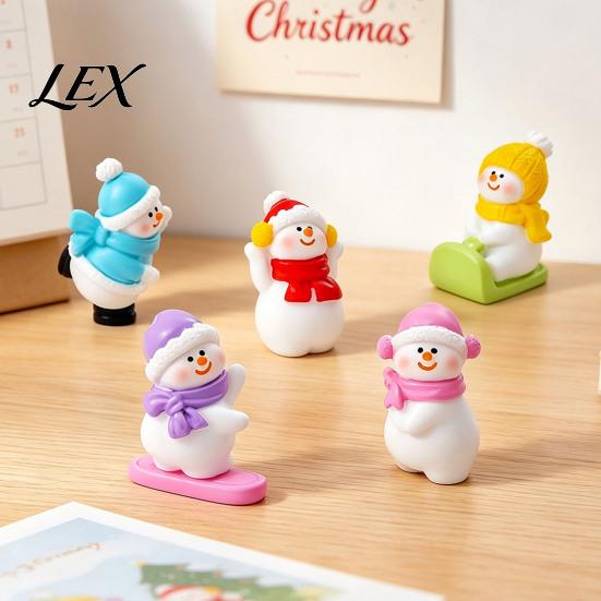 Christmas Gift for Kids Mini Snowman Figurine, Skiing Dolls, Small Desktop Car DIY Micro Landscape Accessories Dashboard Figurines, Ornaments