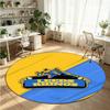 Leeds Rhinos Printed Round Crystal Velvet Rug Soft Non Slip Floor Carpet For Bedroom Holiday Gift