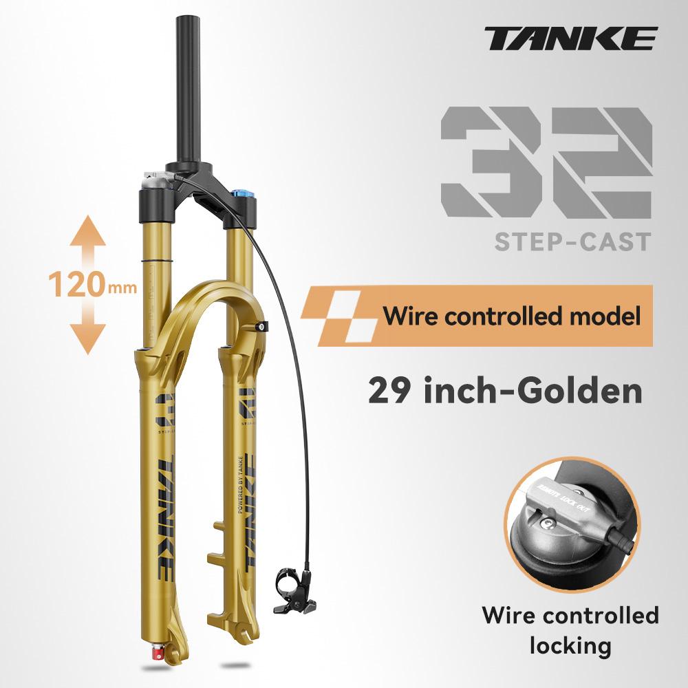 TANKE Bike Fork Rebound Adjustable MTB Air Front Suspension 26/27.5/29 Inch 120mm Travel Quick Release Fork Bicycle Accessories