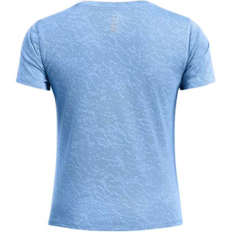 Under Armour Launch Jacquard Knit Breathable Short Sleeve T-Shirt Women T-Shirts Horizon-Blue 1386337-465