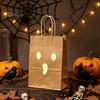 Decorative Party Supplies Halloween Candy Bags with Luminous Pumpkin Ghost Prints, Thickened Reusable Paper Treat Container Gift Bags, Trick or Favors