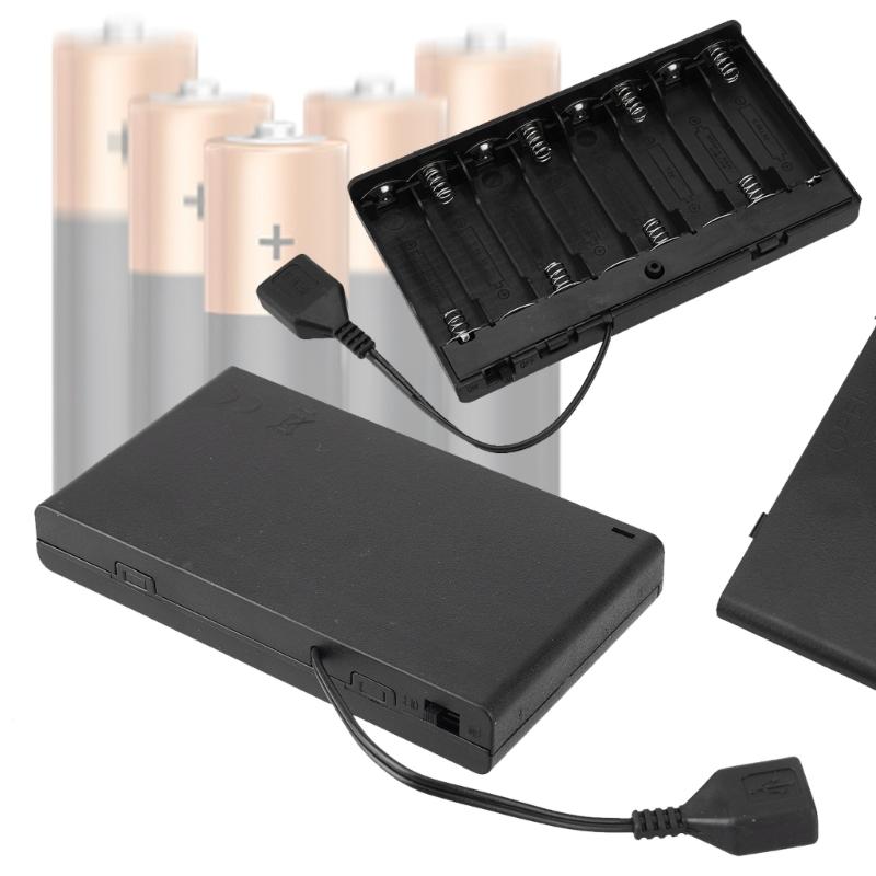 2/3/4/6/8 Slot AA Battery Case Storage Case Box With USB For Building Led Light Kit With Switches for Led Light Kit