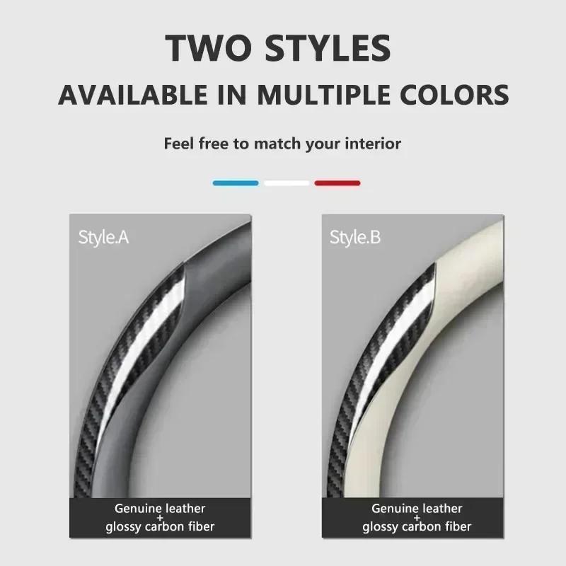 Valve Stems Caps Car Sticker Hot 2025 New B5 VW For Volkswagen Leather Carbon Fiber Car Steering Wheel Cover Car Accessories For QR9
