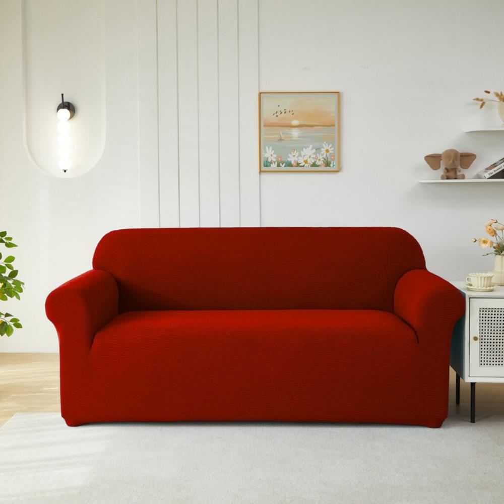 

Stretch Knitted Corn Full Sofa Cover Thick Fleece Slipcover Tight Fit Couch Bed Protector Single S 90-140CM