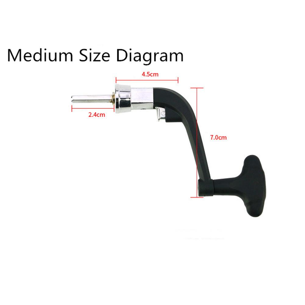 Metal Spinning Reel Handle Replace Folding Rocker Arm Crank Handle (Random Color)
