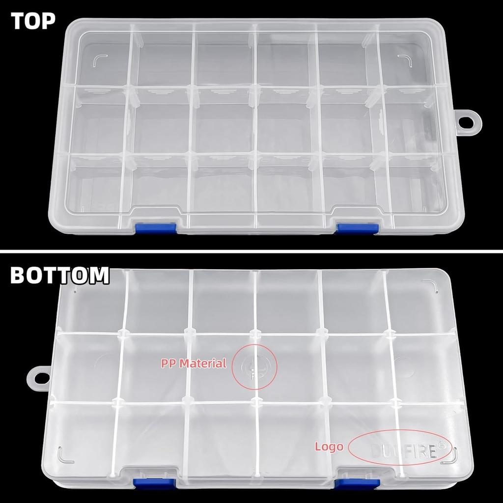 DUOFIRE Accessory Small Item Storage Transparent Sturdy Parts Fishing Beads Small Miscellaneous Container Set of Lid Storage, Case, Box, Organizer,