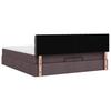 Ottoman Bed with Mattress Dark Brown 200x200 Cm Fabric