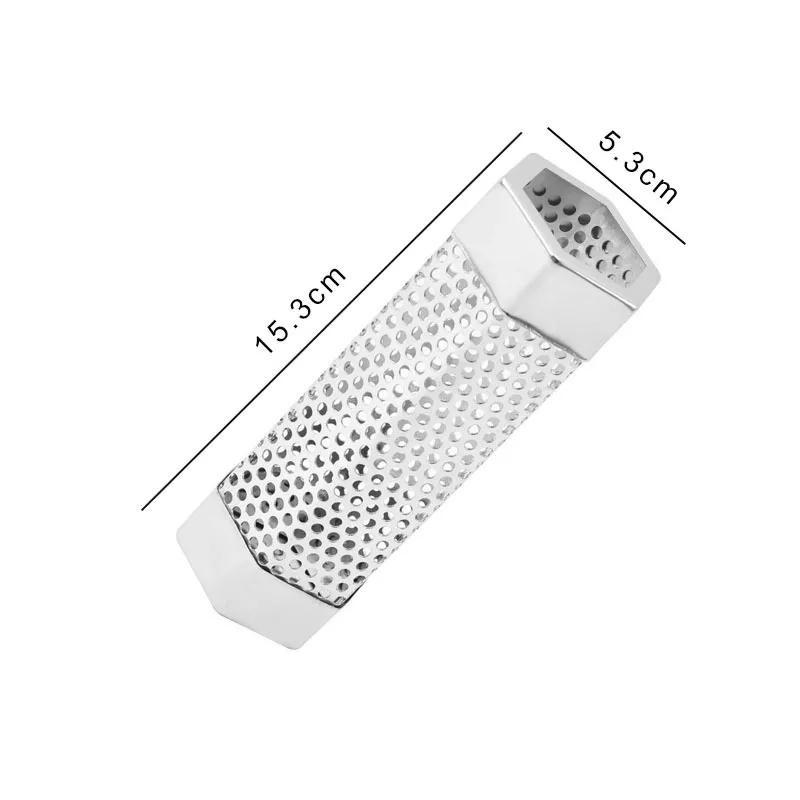 BBQ Edelstahl Perforiertes Mesh Raucherrohr Filter Gadget Heiß Kalt Rauchen BBQ Geräuchertes Gewürzrohr