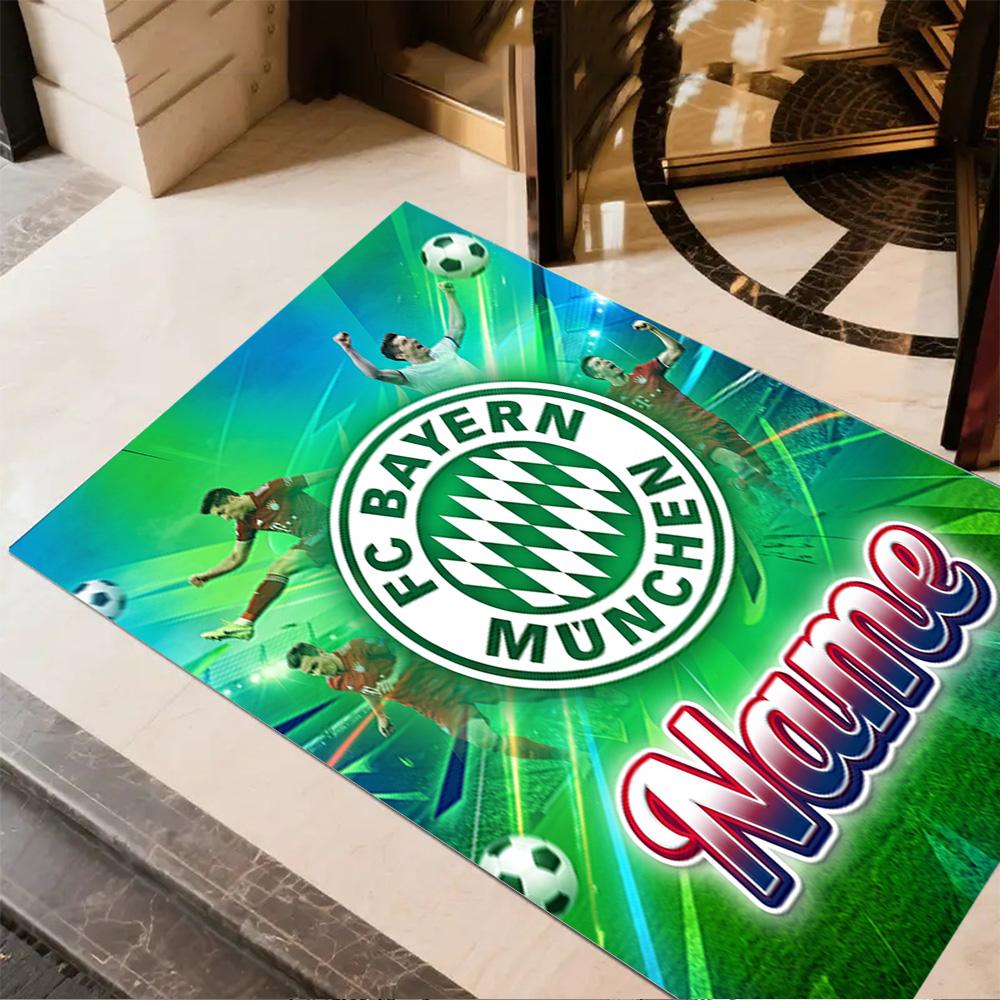 Bayern Munich Soccer Action Floor Mat Design for Hallway Dining Room Game Room Kitchen Antislip Carpet Decorate Offices Birthday/Christmas Gift