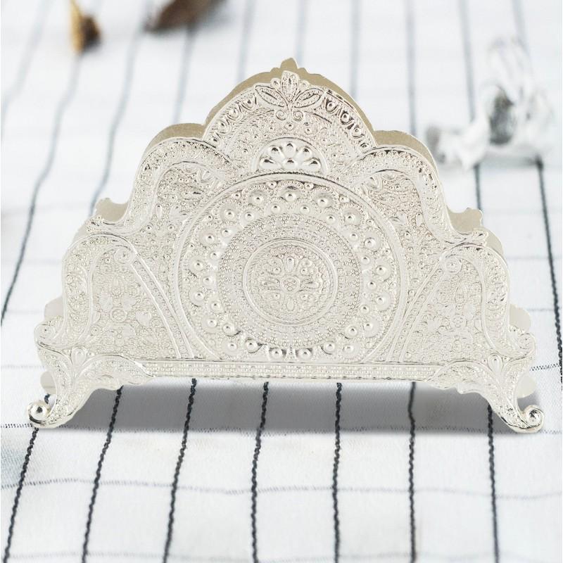 Elegant Nordic Style Metal Tissue Holder With Floral Design Gold Finish Living Room Office Bathroom