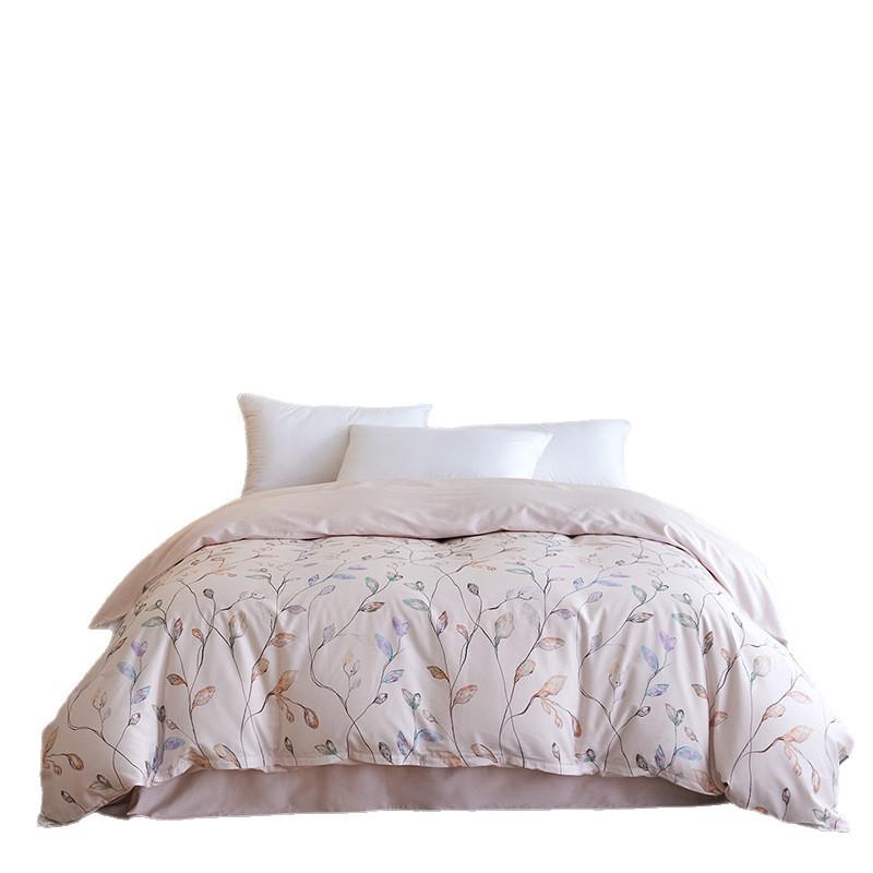 Pure Cotton Fresh Style Bedding Set: Modern Minimalist Duvet Cover, Sheet & Fitted Sheet for Spring/Summer