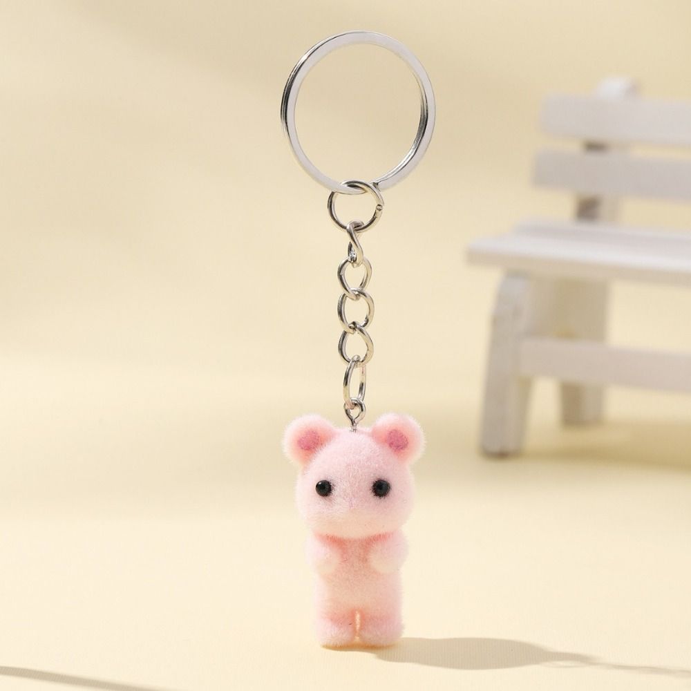 Fashion Plush Resin Mouse Keychain Creative Backpack Pendant Bag Accessories