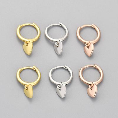 Minimalist Polished Heart Huggie Earrings For Women Chic Daily Fashion Unique Small Hoops Elegant Temperament Jewelry
