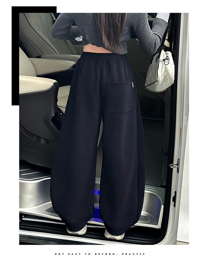 Stylowe spodnie dresowe dla dziewcząt na jesień 2025 z haftowanymi kwiatami