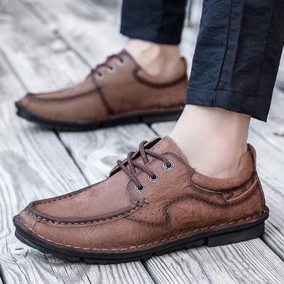 Mens Oxfords Shoes Lace Up High Quality Genuine Leather Hand Fashion Men Casual Shoes Men's Platform Men Shoes